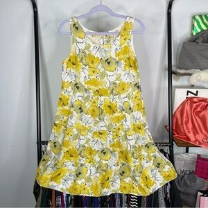 Valentina Naldi 100% Linen Yellow Floral Tiered Babydoll Sundress